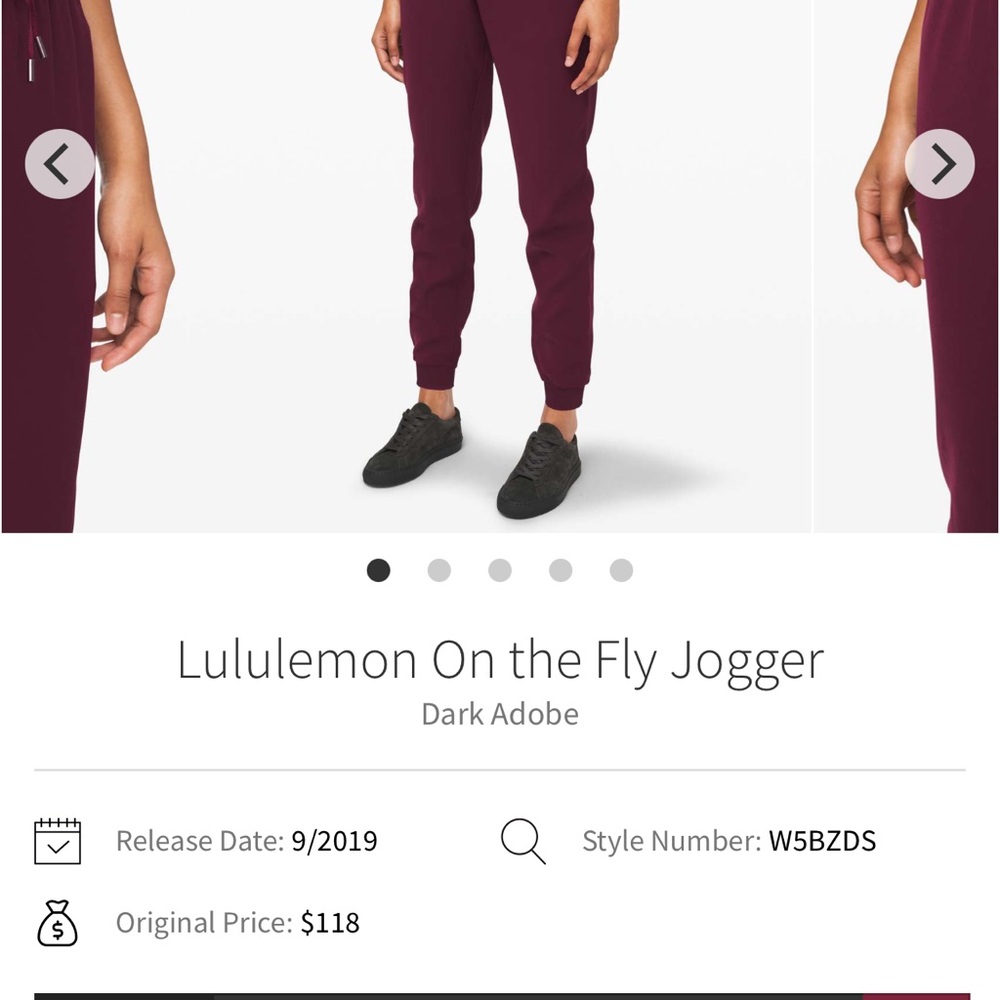Lululemon On The Fly joggers size 2